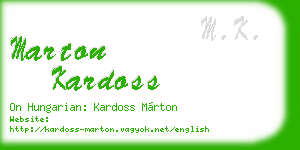 marton kardoss business card